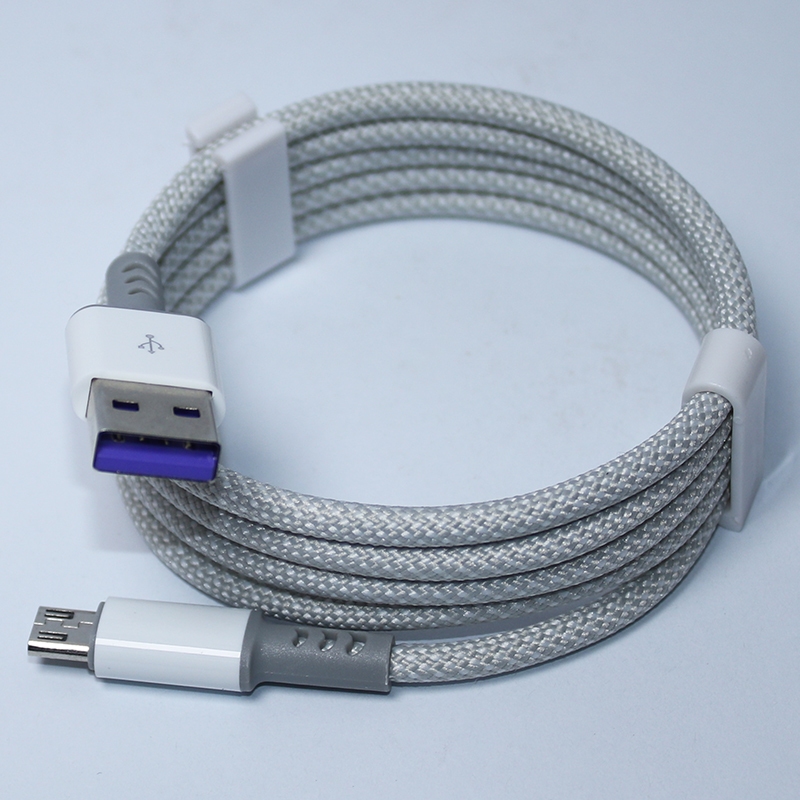 Cable de nylon de nylon de cargador de tipo C a tipo C Cable de carga micro USB para Samsung Huawei Android Smartphones