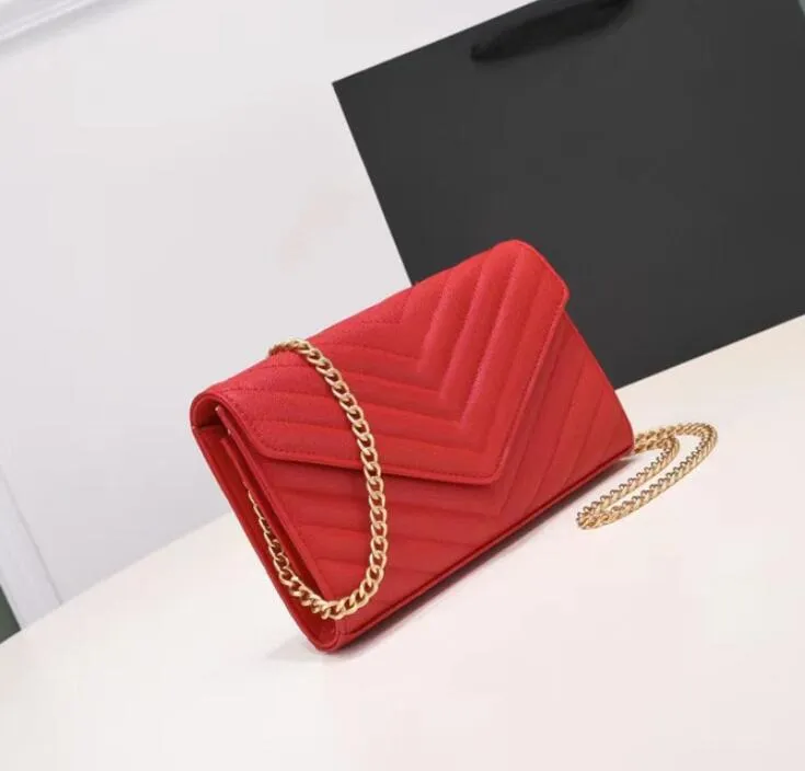 ファッションデザイナーの女性バッグ女性ショルダーバッグハンドバッグ財布オリジナルボックス本物のレザークロスボディチェーン高品質278z