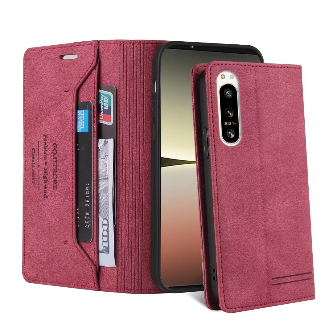 Telefonfodral för Sony Xperia 10 5 1 V IV III II 20 Plånbok Retro Pu Leather Cover Case Fundas Coque