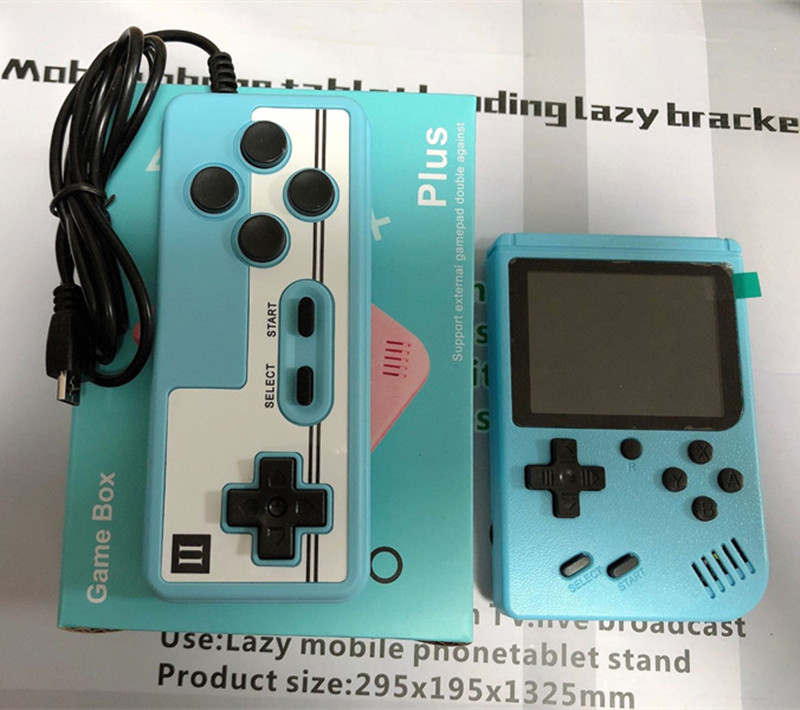 휴대용 마카롱 핸드 헬드 더블 플레이어 게임 콘솔 플레이어 레트로 비디오는 컨트롤러 DHL과 함께 1 게임 8 비트 3.0 인치 화려한 LCD 크래들을 저장할 수 있습니다.