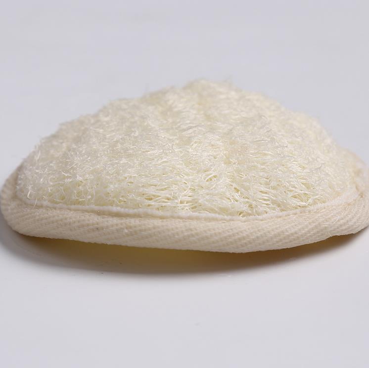 DHL 300st Bath Brush Round Form Natural Loofah Pad Back Pad Loofah Sponge Bath Shower Face Body Exfoliator Bath Pad 8CMX8CM SN626