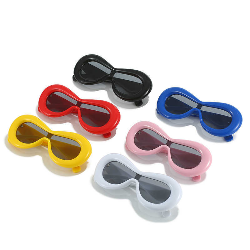 Lunettes de soleil Une pièce Lunettes de soleil à bulles mignonnes Nouvelle personnalité Punk Lunettes de soleil Makron FEMMES Lunettes de soleil à la mode Nuances de fête UV400 Eye233i