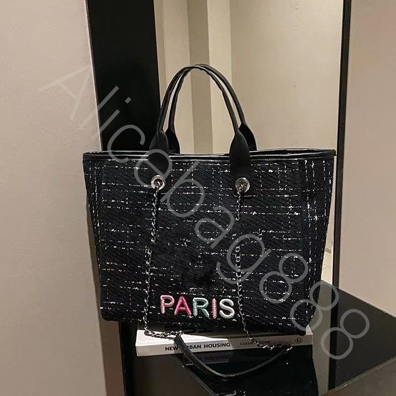 2023 Mode Totes Lady Bench Bags Handtaschen Einkaufstaschen große Kapazität Paris Case Cross Body Leinenbeutel