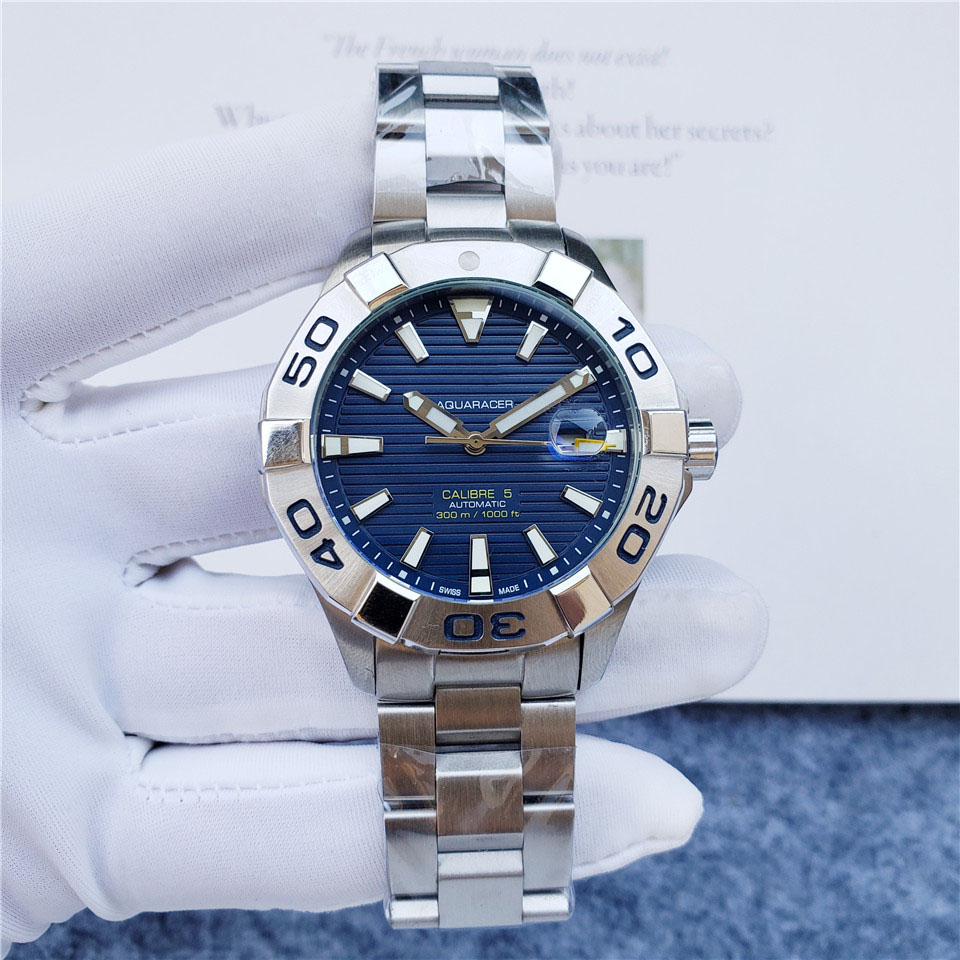 Top men`s mechanical watch quartz watch 904L fine steel large dial sapphire mirror business casual style