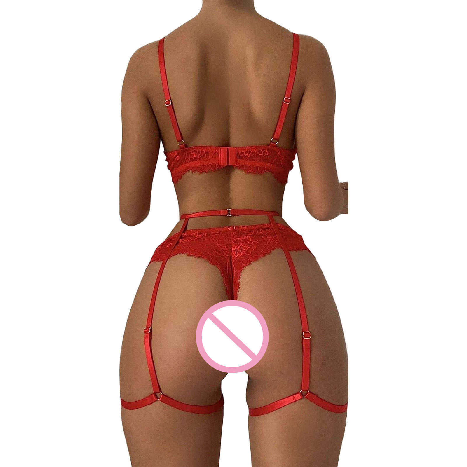 Seksi Set Kadınlar Dantel Çiçek Sıcak Egzotik Setler V-Neck See-Through Oblo Boş Bra Thang ile Jartiyer Kemeri ile Sevgililer Günü için Femme Lingerie Y2302