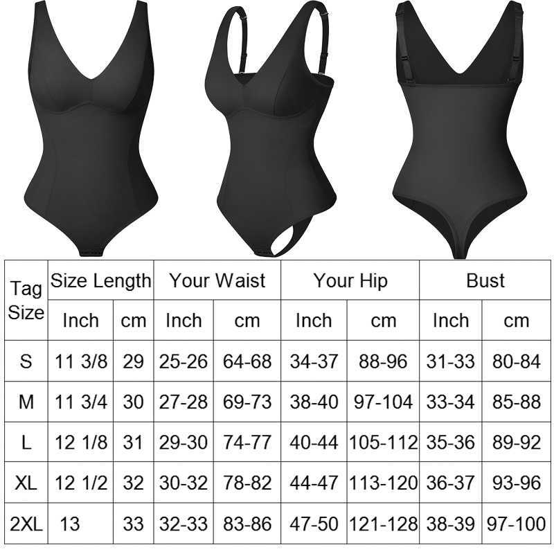 Vita e addominale Shapewear Body Sexy scollo a V profondo Tuta Top Body Shaper Dimagrante Intimo Trainer Donna Imbottito Push Up Corsetto 0719