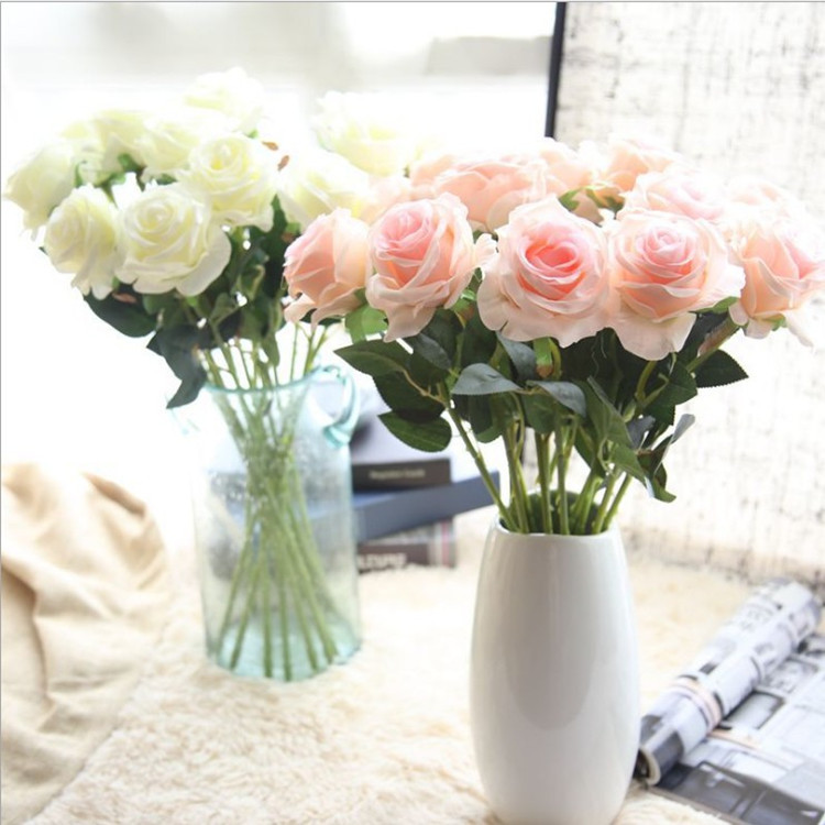 K￼nstliche Rose Seidenhandwerk Blumen Seiden Rose Blume f￼r Hochzeit Weihnachtszimmer Dekoration 9 Farbe FW2023