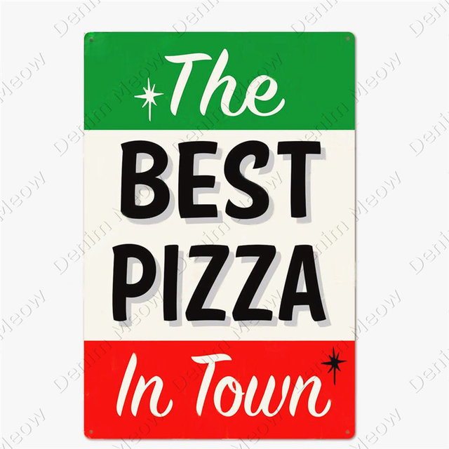 Pizza Zone Metal Plaque Great Food Vintage Metal Sign Delicious Food Sticker Pub Bar Home Decoration Homemade Poster Italian Pizza Wall Art Plate 30X20CM w01