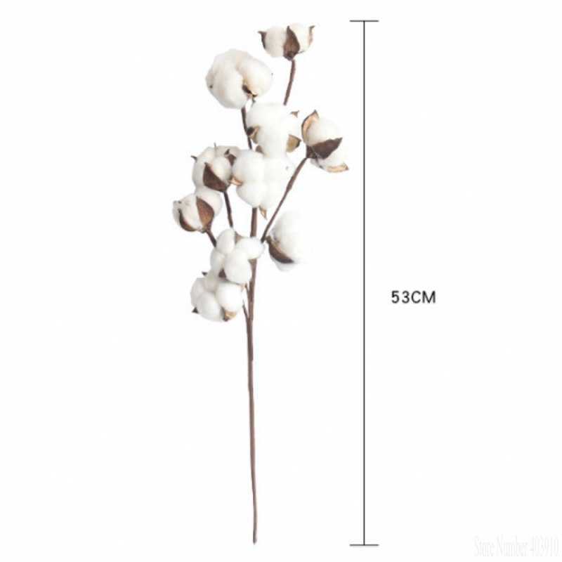 Dried Flowers Naturally Cotton Flower Artificial Plants Floral Branch For Wedding Party Decoration Fake Home Decor Y