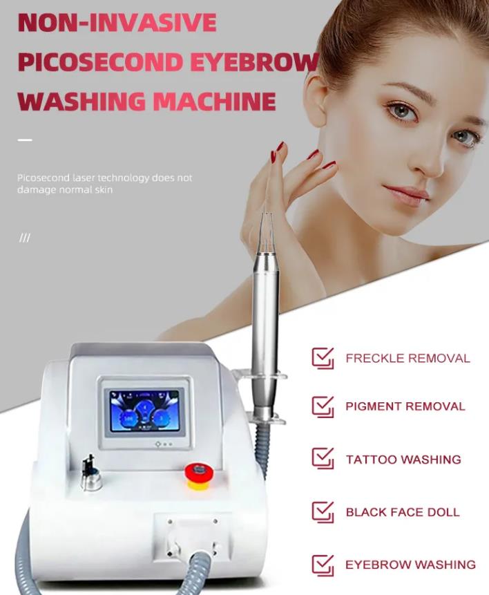 Machine laser picoseconde Nd Yag Q-Switched Pico Laser Tattoo Removal Blanchiment de la peau Supprimer les taches de rousseur Appareil de beauté pour une utilisation en salon