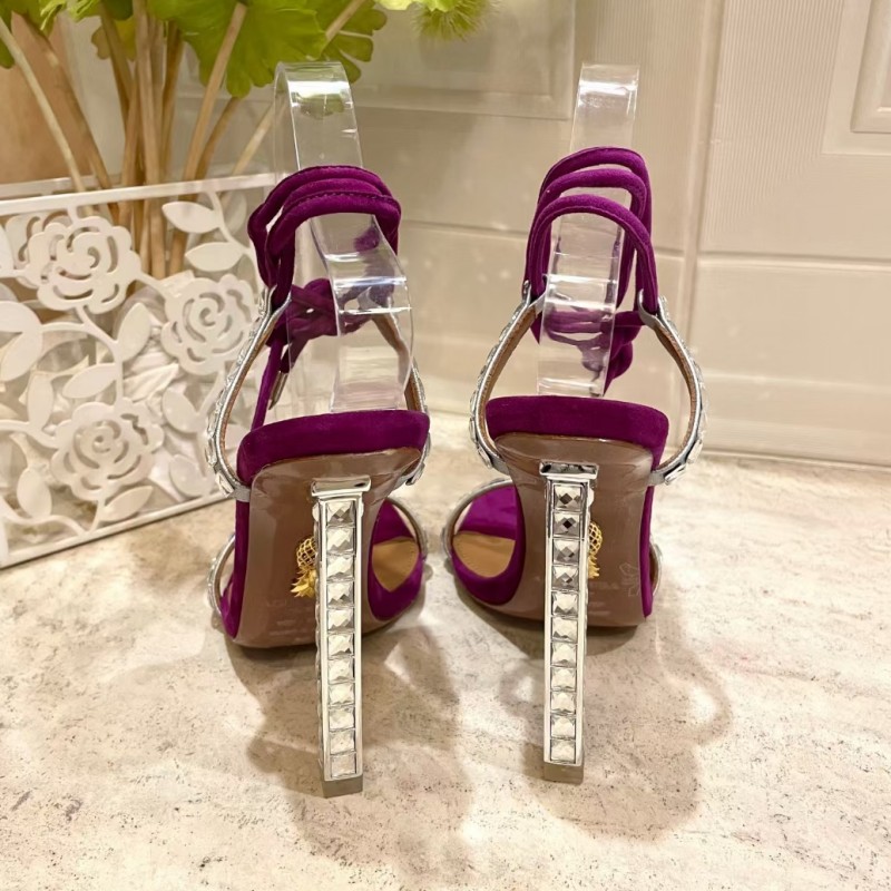 Moda joias de cristal sandálias com tira no tornozelo salto alto estilete sapatos femininos de salto alto sapatos de festa noite sapatos de dedo aberto espelho de couro de bezerro designer de luxo fato11.5cm