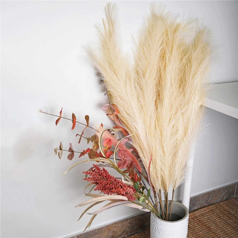 suszone kwiaty cm sztuczna pampas trawa trzcina bukiet fałszywe rośliny na wesele pokój domowy