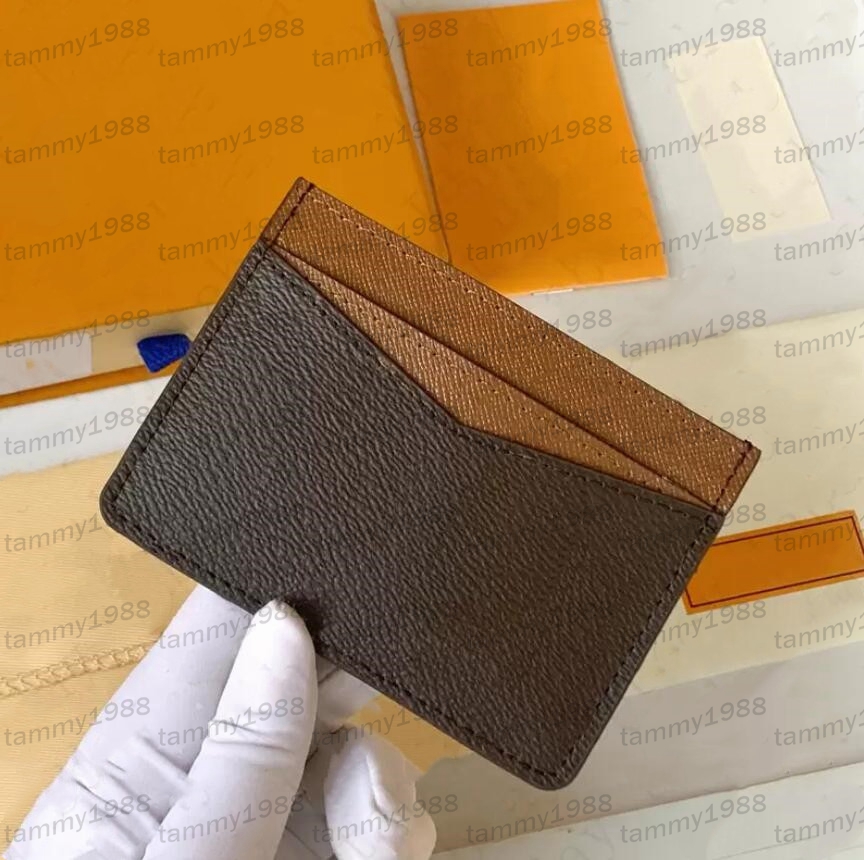 7A cuir véritable qualité hommes femmes porte-carte de crédit classique mini porte-cartes bancaires petit portefeuille mince avec boîte