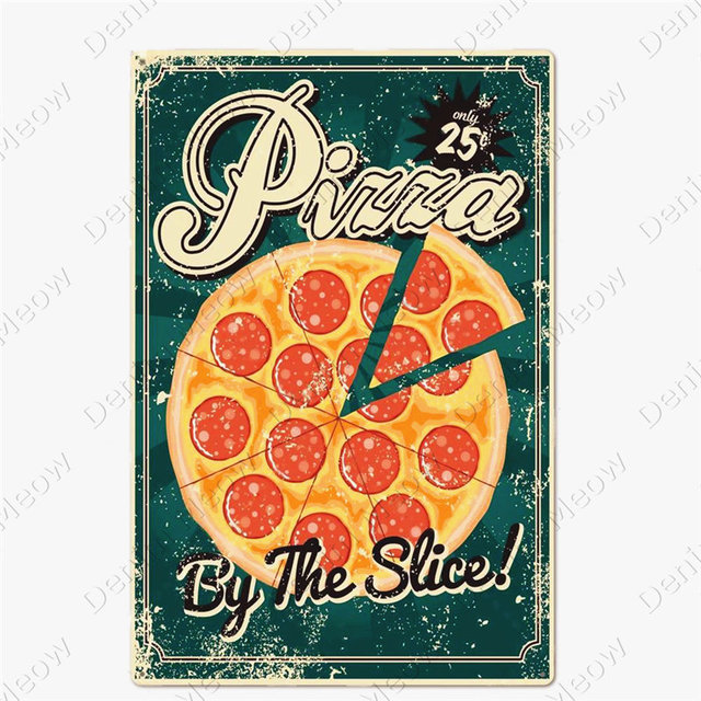 Pizza Zone Metal Plaque Great Food Vintage Metal Znak Delicious Food Sticker Pub Bar Dekoracja Dekoracja Domowe plakat włoska pizza ścienna talerz sztuki 30x20 cm W01