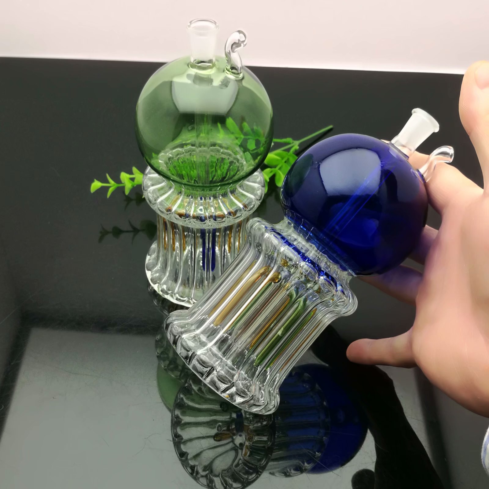 Glass Smoking Pipes Manufacture Hand-blown hookah Bongs Classic single wheel concave head glass bubble cigarette accessories pipe