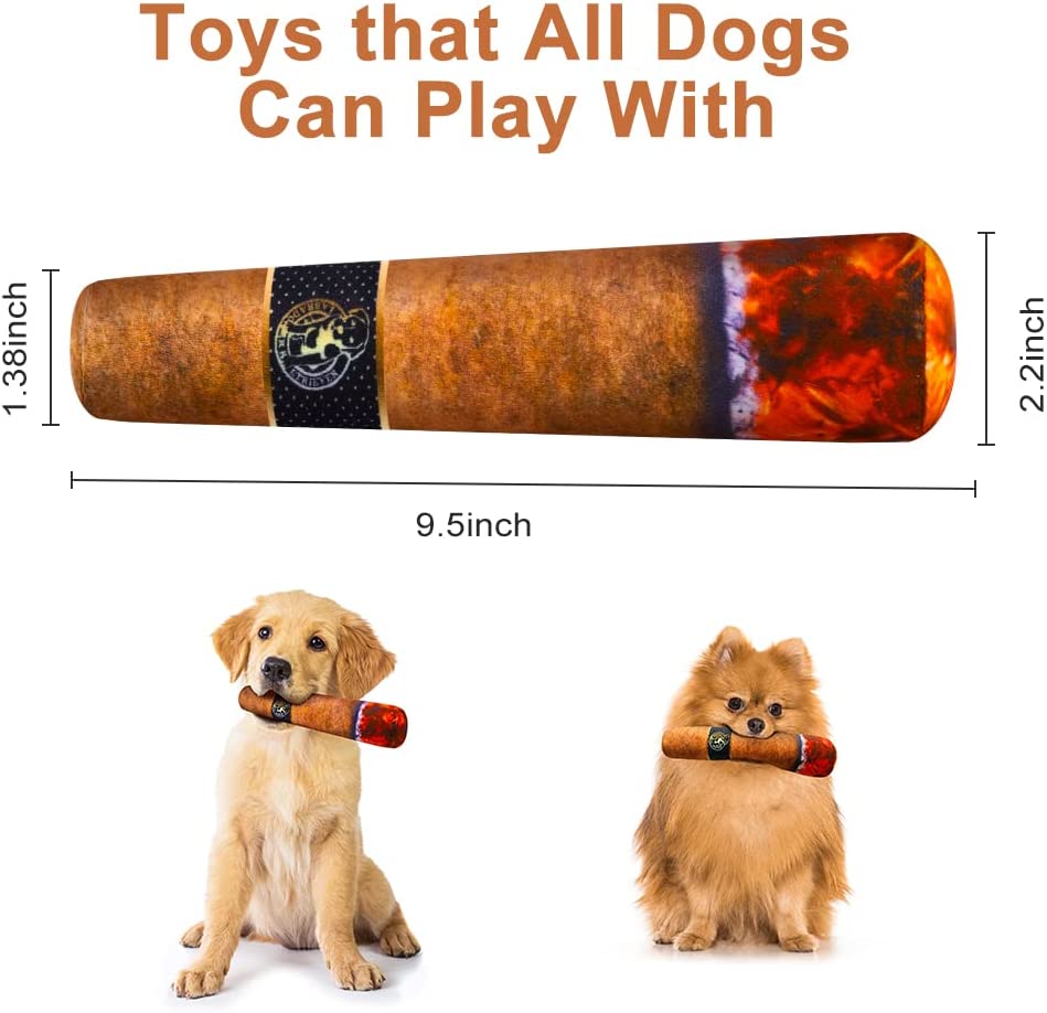 Cachorro charuto brinquedo de brinquedo de pel￺cia de pet squeak tocar interativo para c￣es pequenos