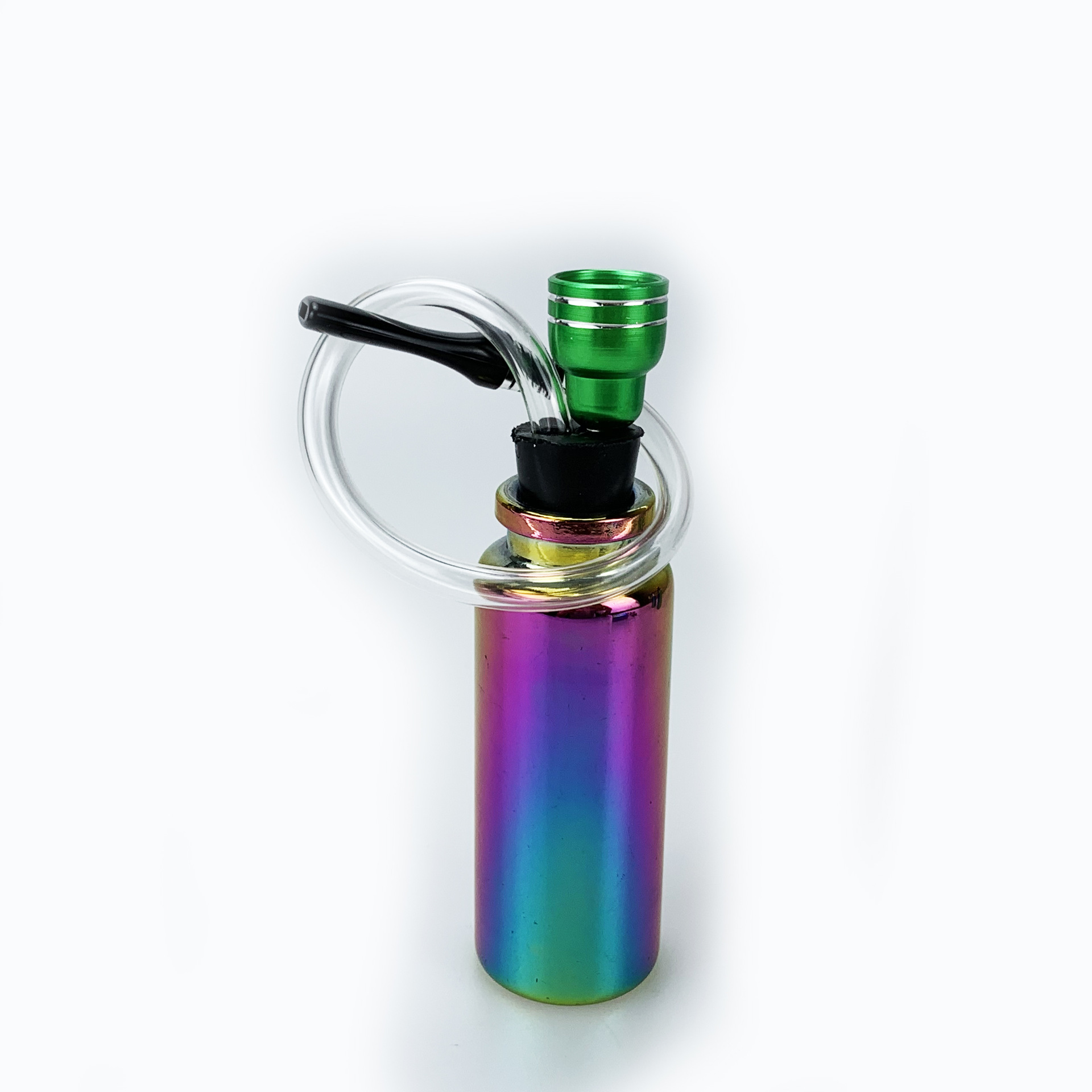Smoking Pipe Aluminum water pipe ice blue dazzling glass filter water pipe removable cleaning mini bong