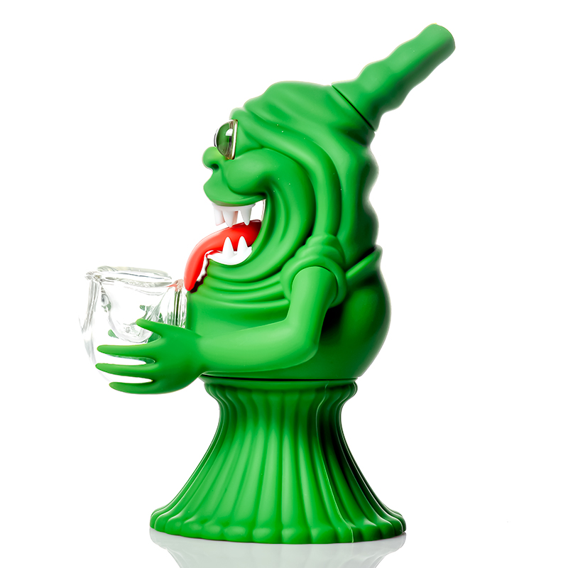 Green Face Monster Silicone Smoking Water Bong 5,9 pollici con ciotola in vetro Altezza piccola piattaforma petrolifera portatile