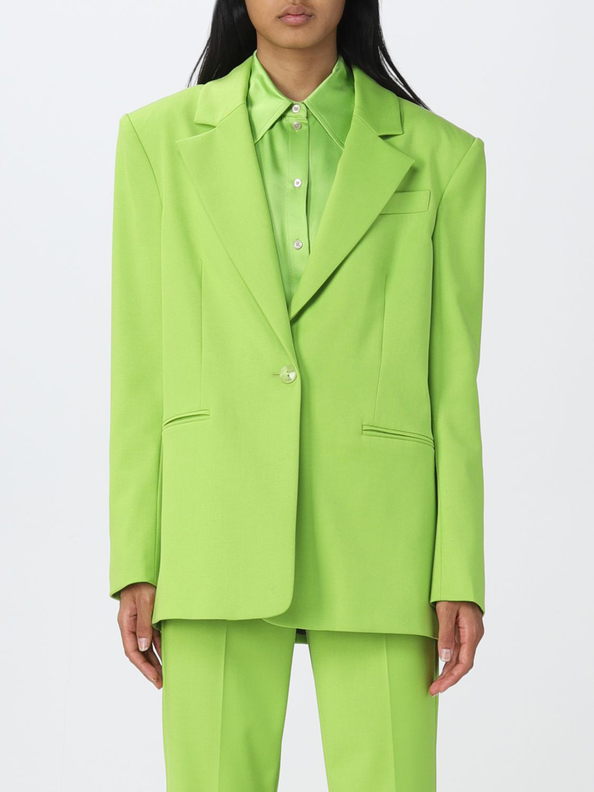 Spring Green Women Pants Suits V Nurce Even Every Panie noszą na wesele luźne szerokie nogi dwa kawałki