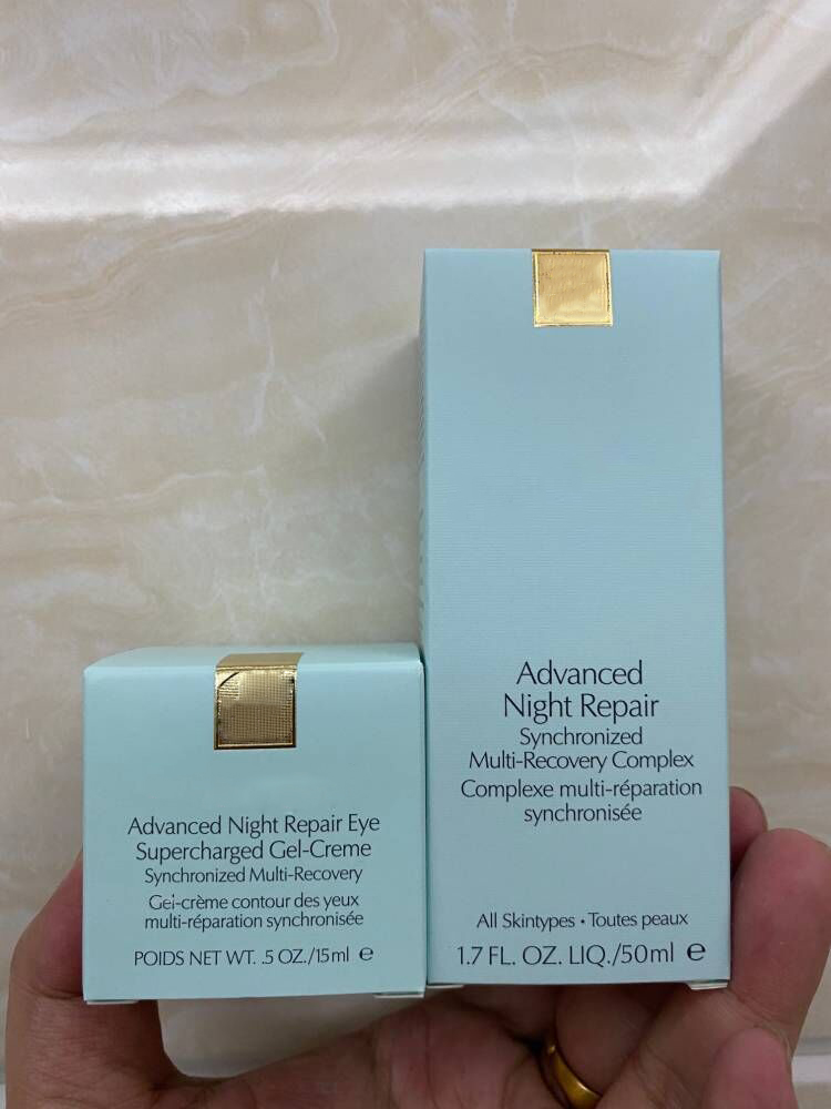 Advanced Night Repair Radiant Skin set Refreshers 50ml 15ml Face Cream and Blue Light Eye Cream Cosmetics Moisturizing