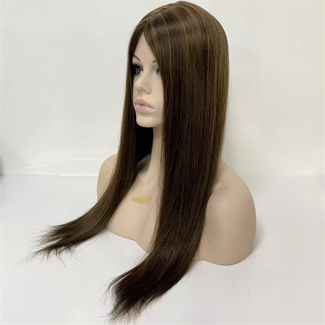 Mongolian Virgin Human Hair Piece Ombre Piano Color T6/613 P #6 8x8 Inches with 4x4 Silk Top Jewish Topper for Woman