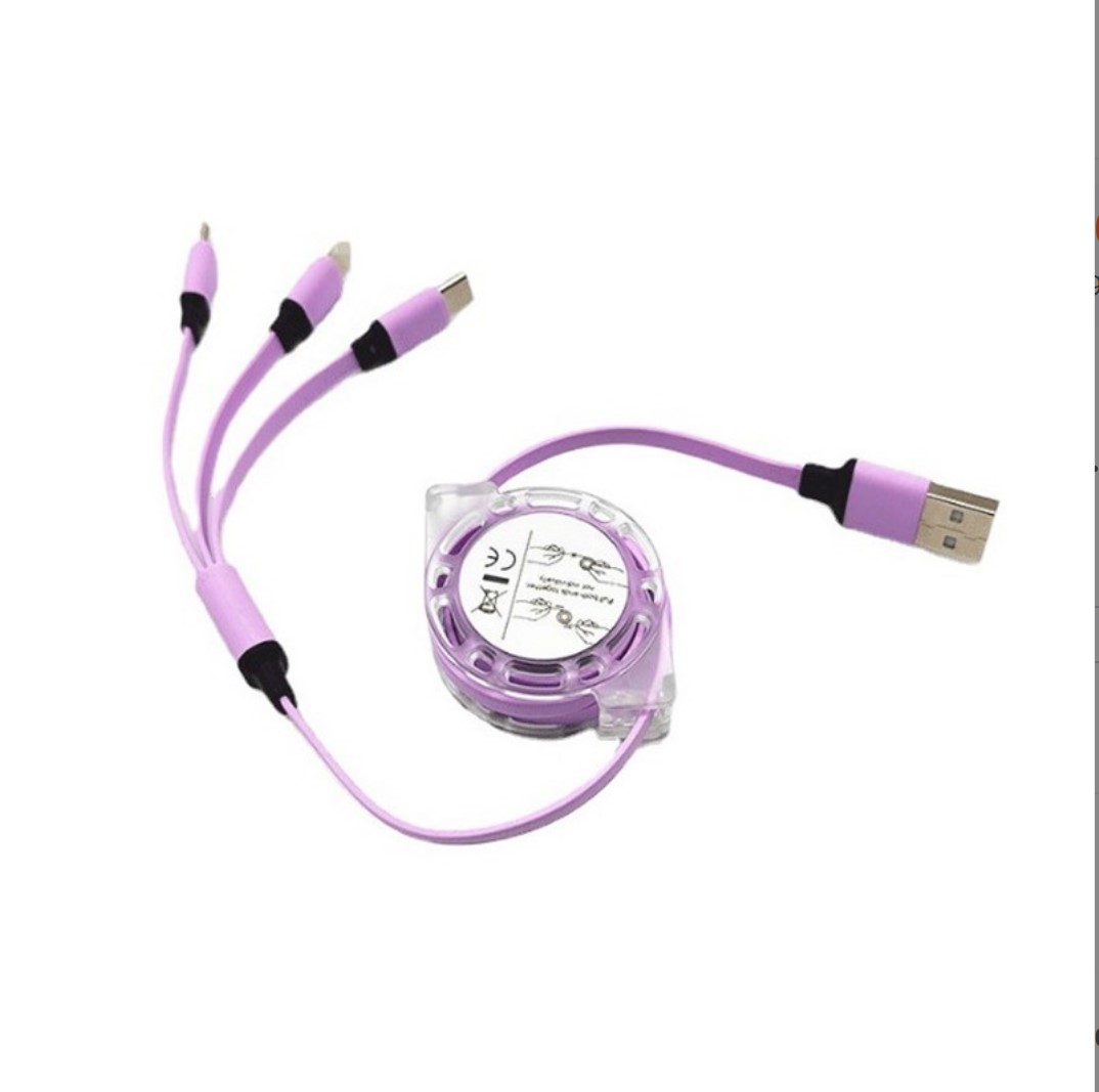 Câbles de chargeur multi-USB rétractables universels Câble micro USB 3 en 1 Adaptateur de cordon de charge/Android/Type C pour Type C/Micro Android et autres appareils mobiles 100 cm Nouveau