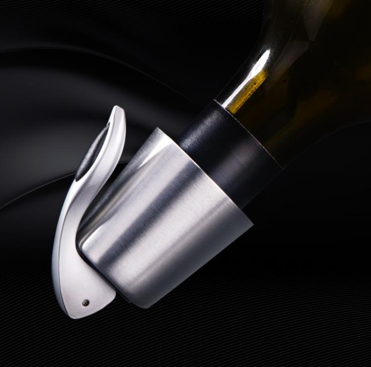 Utensili da bar riutilizzabili Tappo bottiglia di vino Sottovuoto in acciaio inossidabile Risparmio di vino con sigillante in silicone Conservatore Chiusure champagne Coperchi Cappucci Confezione regalo SN641