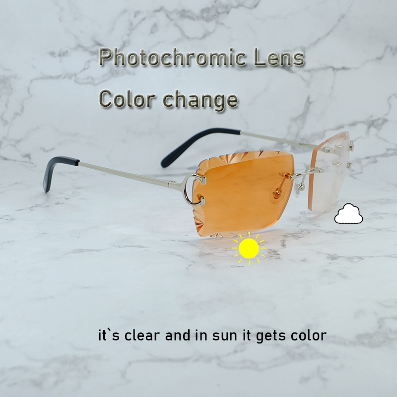 Diamantschliff-Sonnenbrille, pochrome Gläser, Farbwechsel, zweifarbige Gläser, 4-Jahreszeiten-Carter, Y2K-Herren-Sonnenbrille, Brillen265b