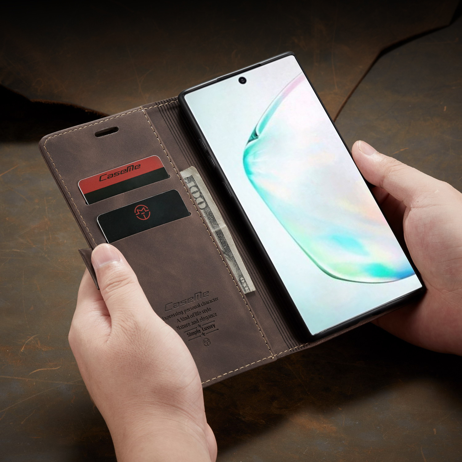 Samsung Note 10 Plus Wallet Magnetic Leather Pu TPU Caseme 013ケースの豪華な電話ケース