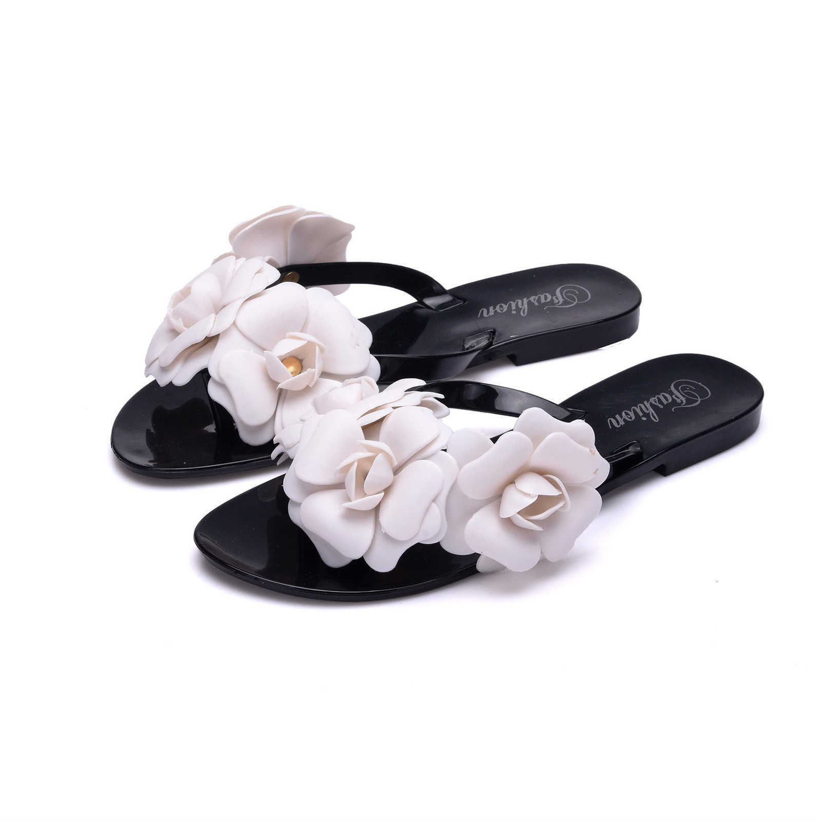 Slippers Women's Open Toe Shoes Ladies Sandals Fashion Flower Flip Flops Flat Slip On Beac Calzado Mujer Y2302