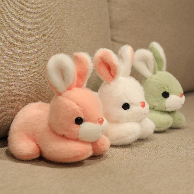 Commercio all'ingrosso del regalo della bambola del coniglio bianco sveglio creativo della bambola della peluche del coniglio di risaia di simulazione