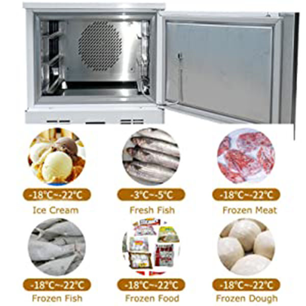 Kolice Commercial 3 bandejas Blast Chiller Freezer, Chest Freezer, Blast Freezer, Dumpling Freezer, Batch Freezer para helado duro, pollo, pescado, postre, etc.