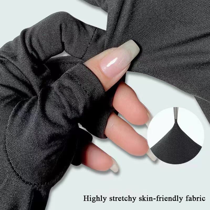 네일 램프 가벼운 매니큐어 장갑을위한 네일 도구 안티 UV 장갑 손잡이 UV 보호 손가락없는 장갑