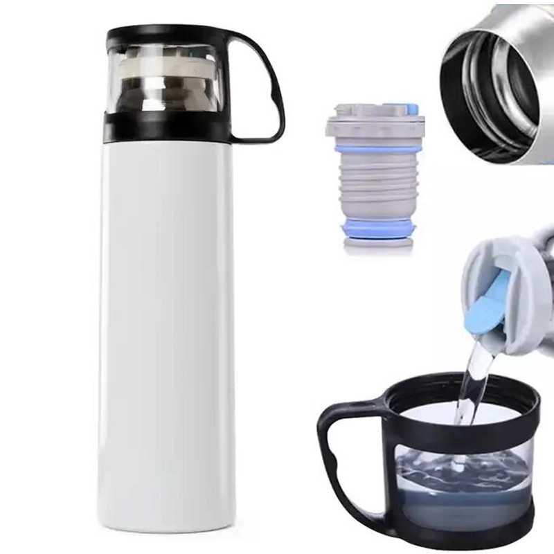 12 Unzen 17 Unzen Tumbler Becher Sublimation leere Wasserflasche doppelwandige Edelstahl-Reisethermoskanne Vakuumisolierte Flasche Thermowasserflasche Tee Kaffeetassen mit Deckel