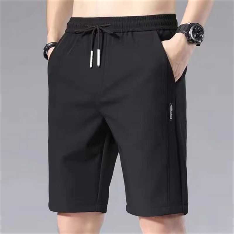 Heren shorts 2022 Zomer heren sport vaste kleur rechte patroon losse type elastische taille trekkoord casual joggingbroek y2302