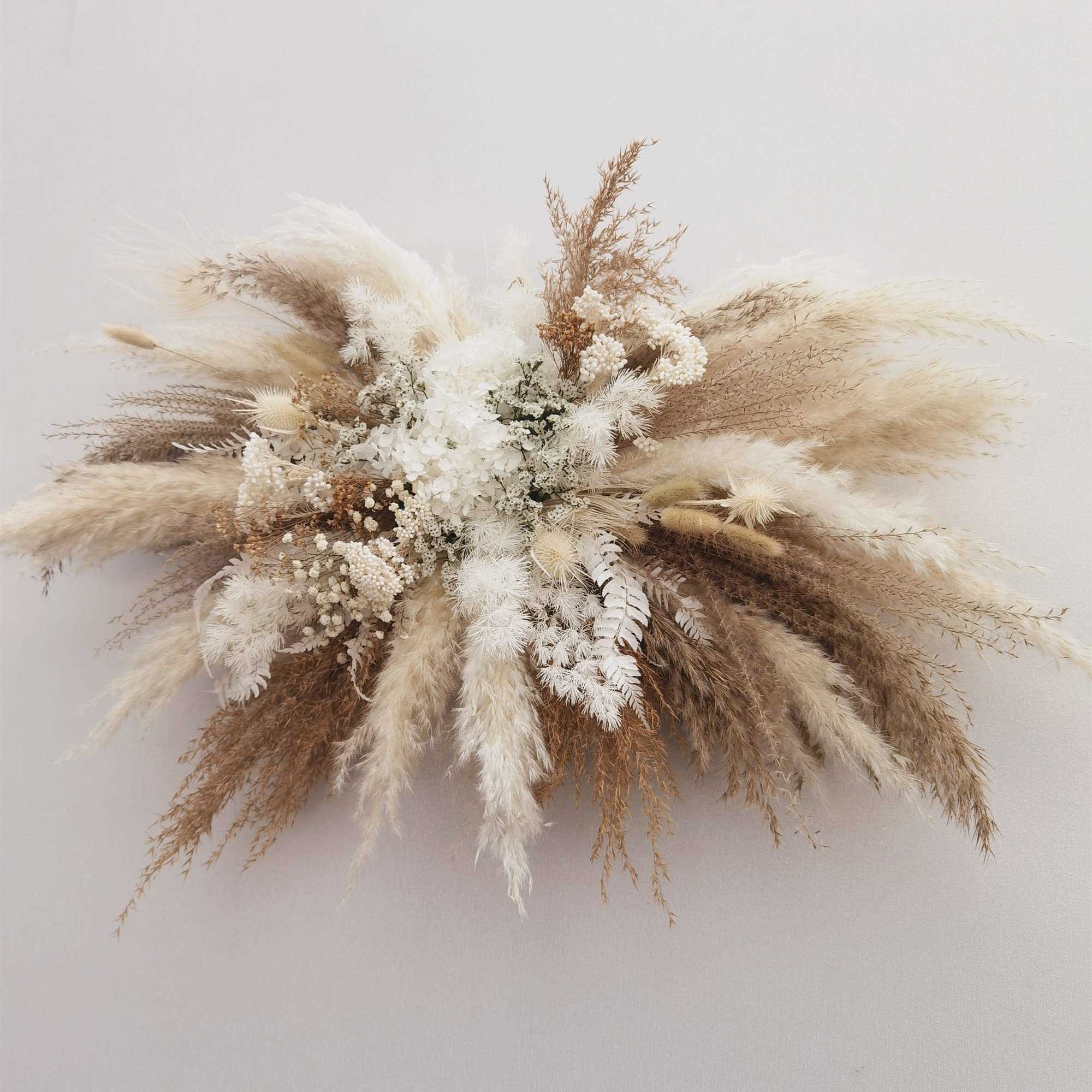 Dried Flowers Natural Pampas Grass Fluffy Bouquet Boho Home Style Wedding Arch Decor Living Room Arrangement Y