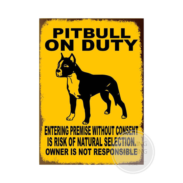 警告犬の金属缶サインヴィンテージポスター犬レトロティンプレートの壁のステッカーガーデンファミリーハウスドアデコレーションサイズ30x20cm W02