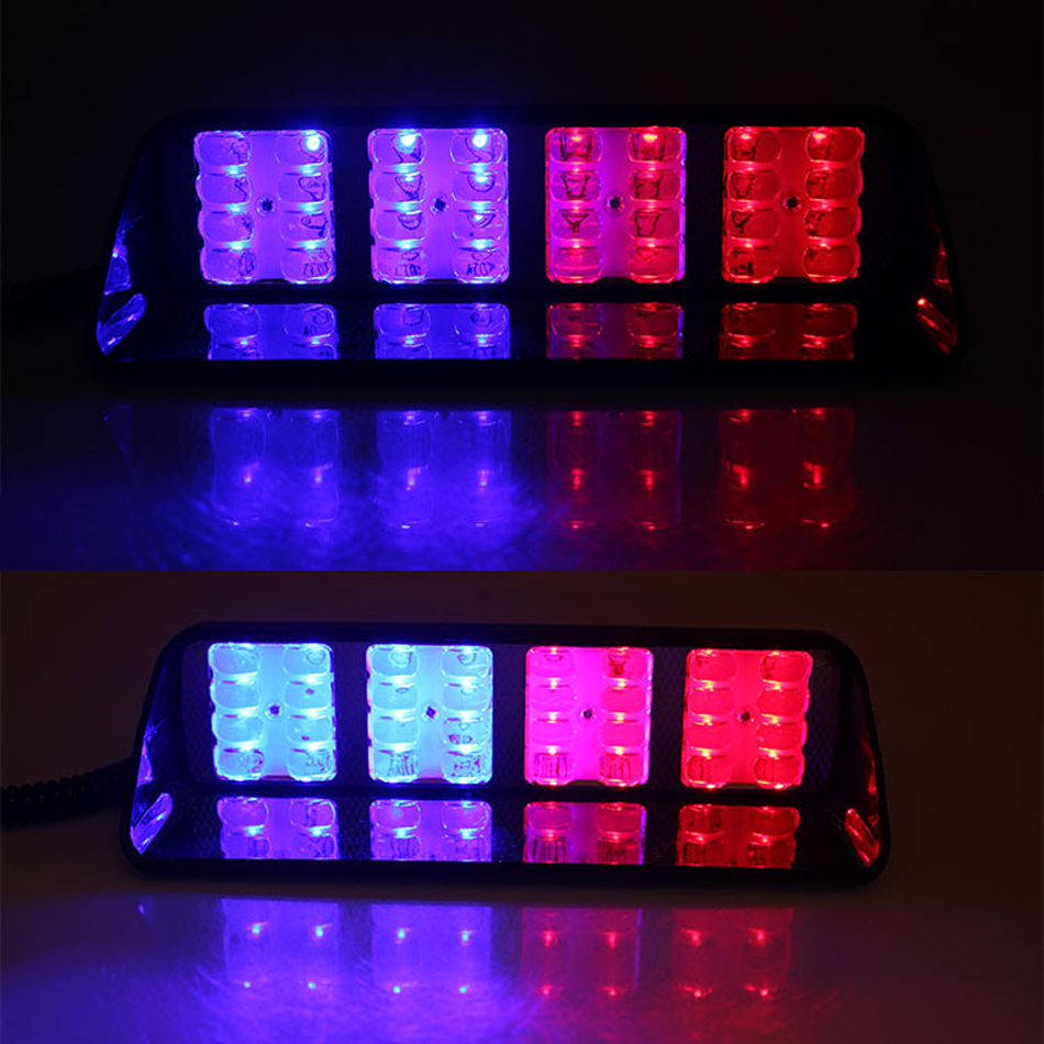 32 LED Strobe Light Light Lights Red Blue Lellow Signal Lamps الطوارئ وميض الزجاج الأمامي ضوء تحذير S32