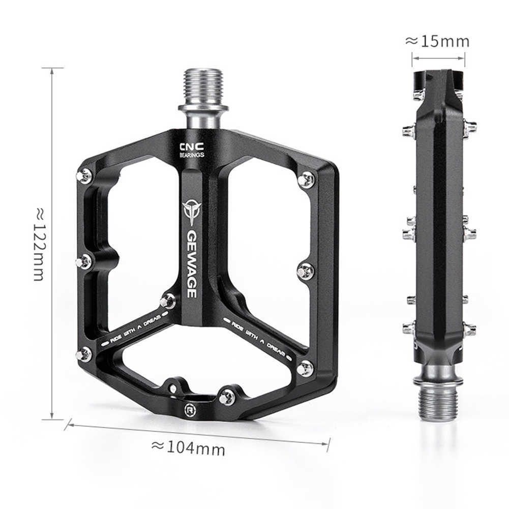 Pédales de vélo élargies 3 roulements pédales de vélo anti-dérapant en alliage d'aluminium VTT pédales creuses accessoires de cyclisme 0208