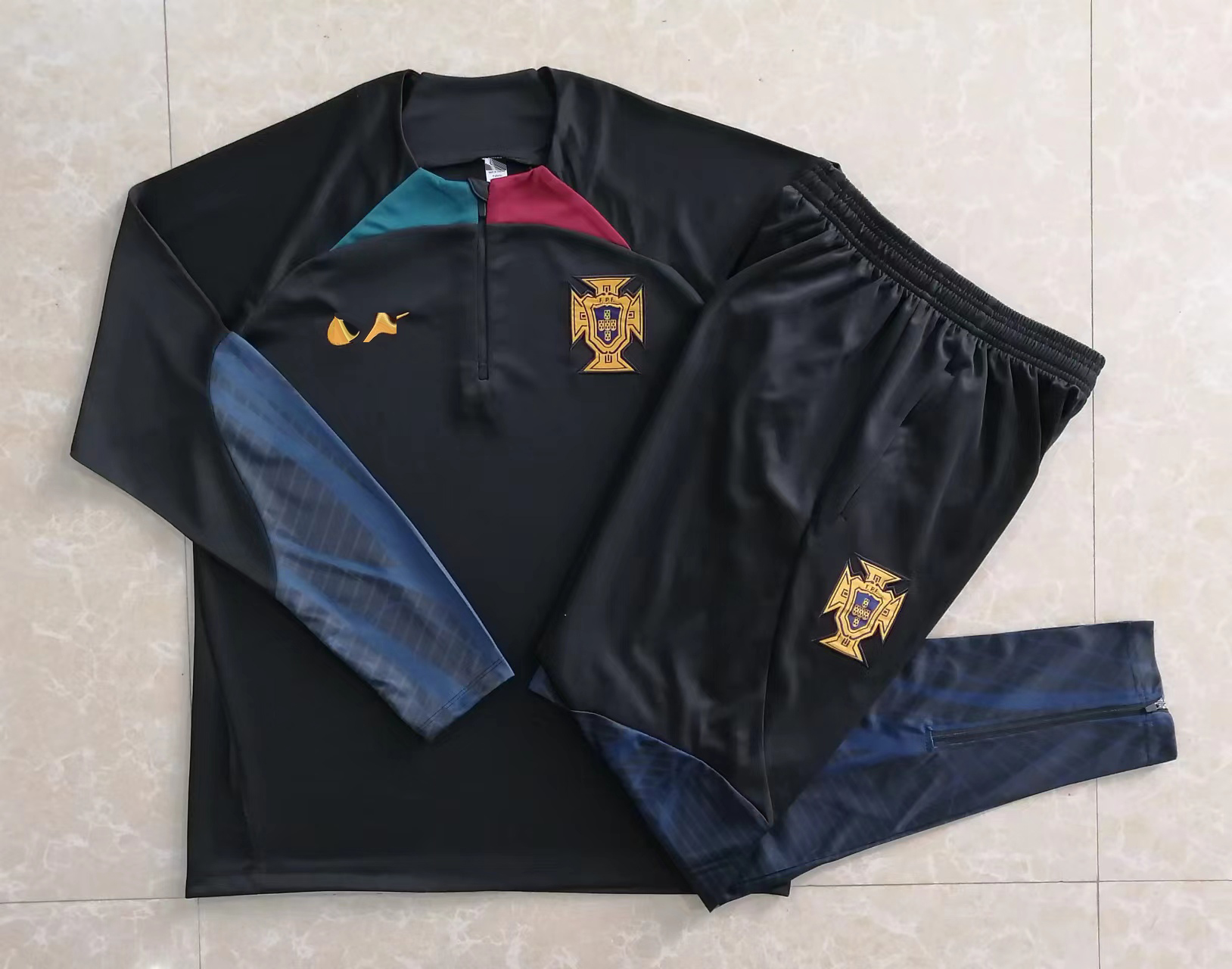22-23 Portugal heren Trainingspakken LOGO borduren voetbal Training kleding buitensport pak met lange mouwen jogging shirt2626