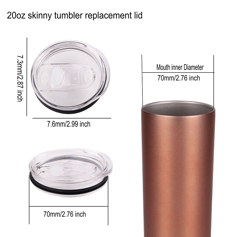 Blank sublimation Tumblers replacement lid 12oz 20oz 30oz vacuum cup Beer mug leak-proof and spill-proof waterproof lid Reusable