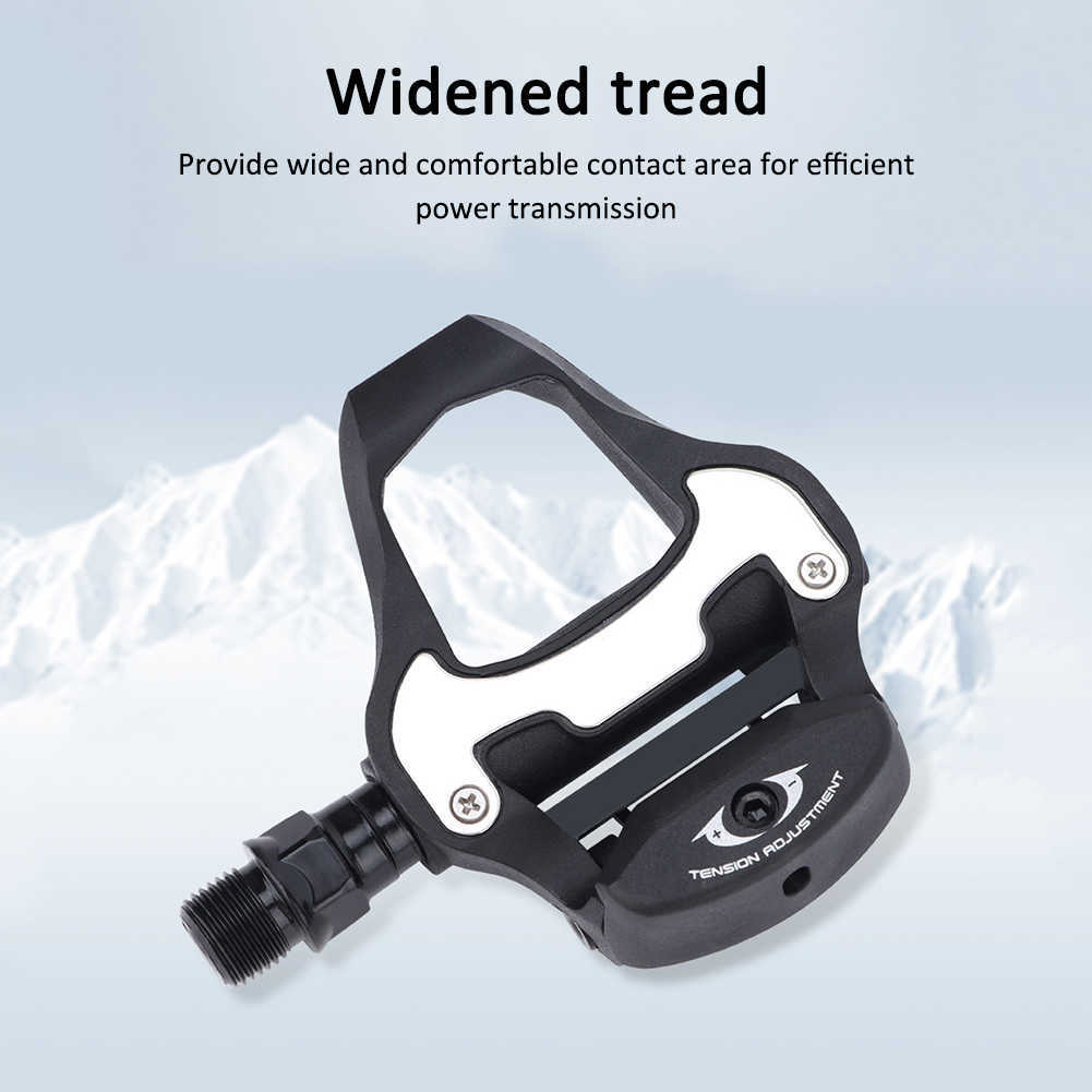 Bike Pedals Road Bike Pedals Nylon Self-lock Cycling Pedals Flat Platform Bicycle Parts Accessories 0208