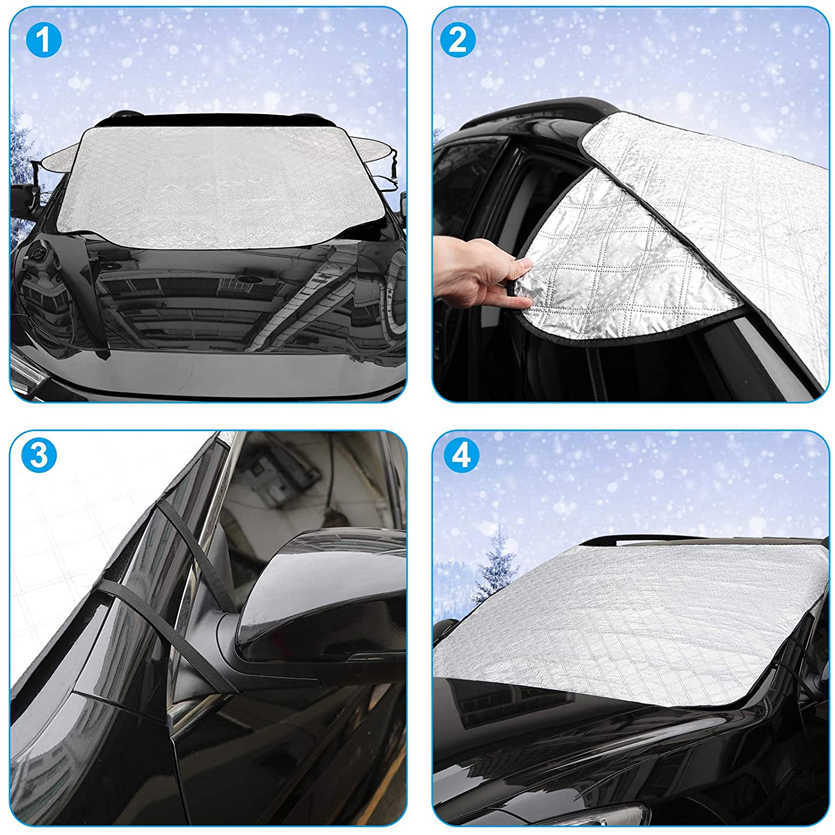 Capa de neve para pára -brisa de carro anti neve gelo escudo de poeira protetor de pára -brisa capa de neve automática carros de inverno acessórios de inverno