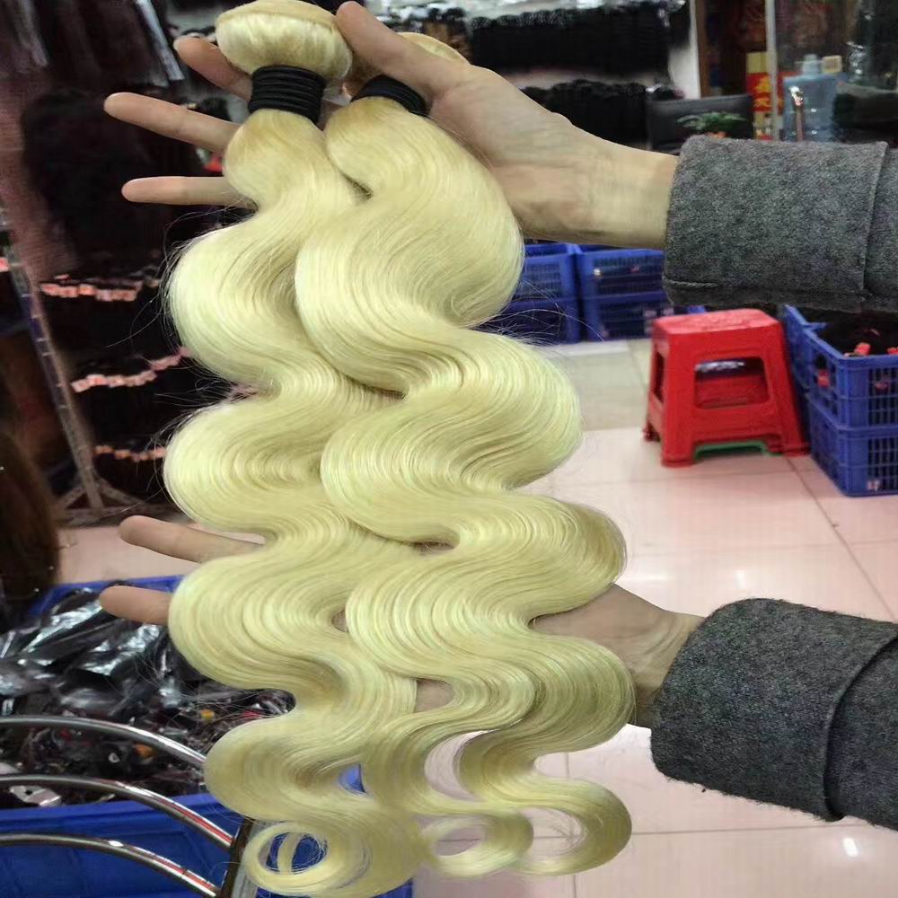 Russian blonde 613 human hairs weft Virgin Unprocessed Straight 300g Big new Year Sale