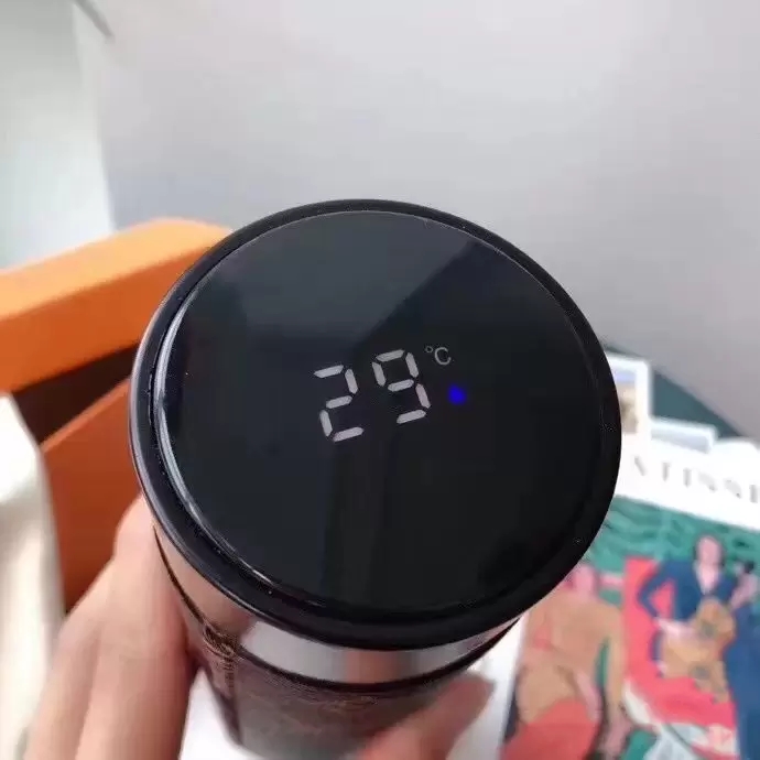 Thermos di marca da 500 ml con confezione regalo sacchetto la polvere Coperchio intelligente Visualizzazione della temperatura Tazze di isolamento termico della tazza sottovuoto in acciaio inossidabile