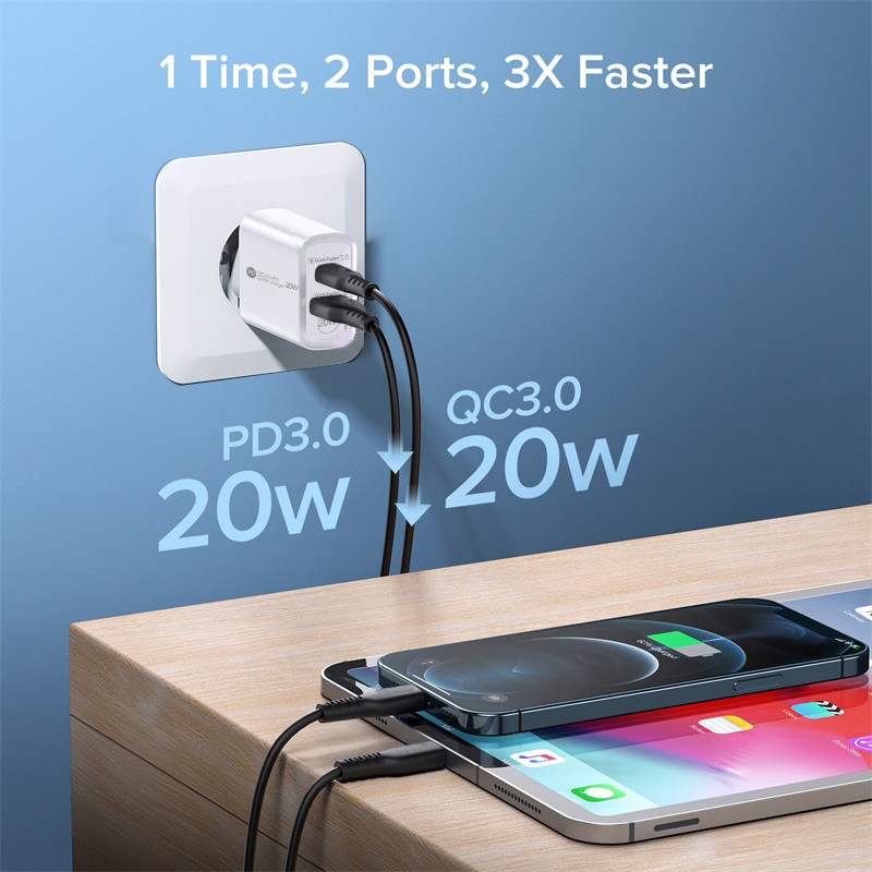 20W FAST USB Charger Quick Charge Type C PD Charging Fast for iPhone EU US Charger USB Charger مع شاحن الهاتف QC 3.0