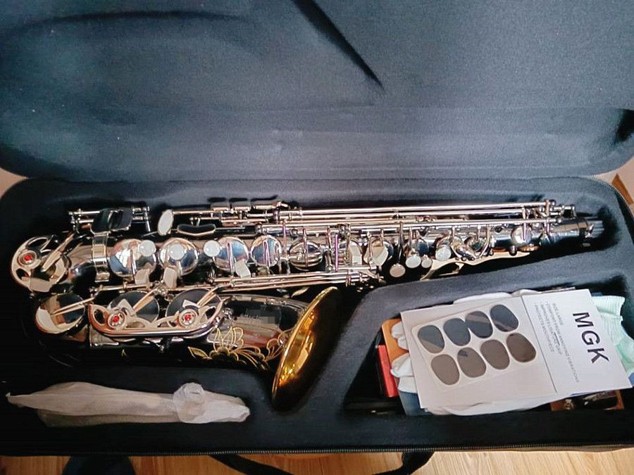 Nouveau haut de gamme meilleur saxophone alto professionnel Mark VI modèle noir nickel argent clé E plat saxophone Eb sax instrument de musique avec embout et accessoires