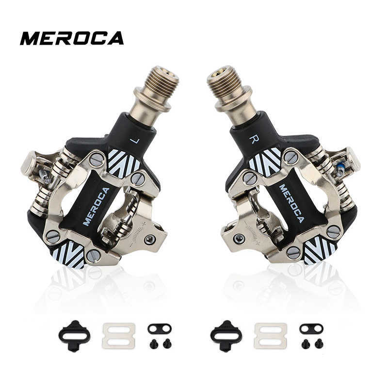 Bike Pedals MEROCA MTB Automatic Pedal Cycling Clipless SPD Sealed Bearings Anti-slip Mountain Bike Cliple Pedals Bicycle Pedal Self-locking 0208