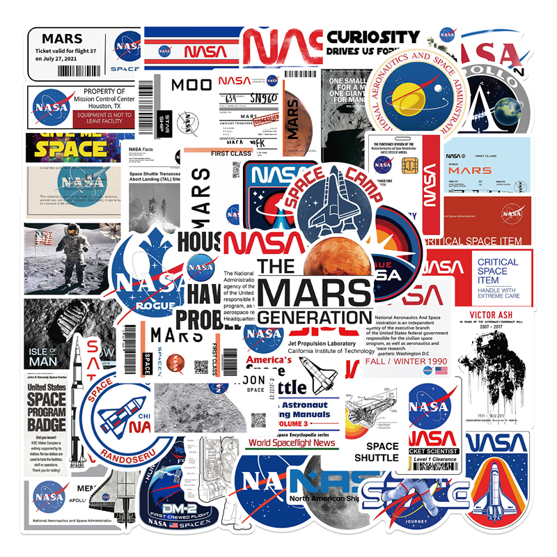 50 шт., наклейка НАСА, космонавт, космонавт, граффити, детские игрушки, скейтборд, автомобиль, мотоцикл, велосипед, наклейка, наклейки, оптовая продажа