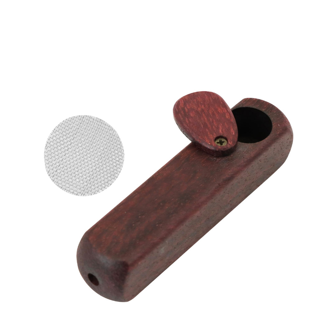 Pipe à fumer en bois de 85mm, tuyaux à herbes de tabac avec écran métallique, accessoires de fumée, vente en gros